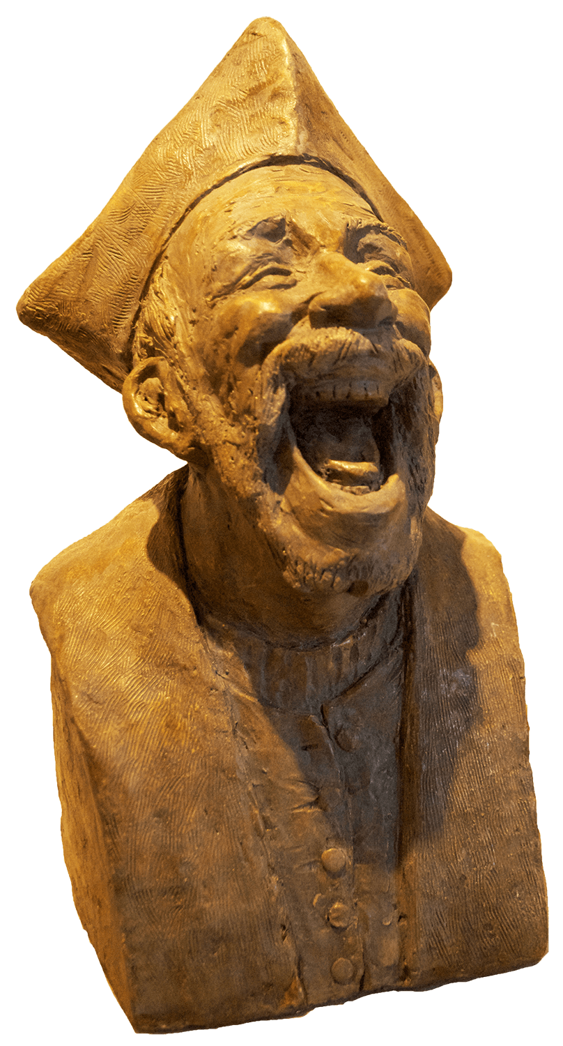 sculpture buste rire Rabelais